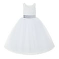 thumbnail image 2 of Ekidsbridal White Lace Back Tutu Tulle Flower Girl Dress Christening Gown 212noFT 3, 2 of 3