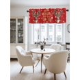 thumbnail image 2 of Christmas Elk Valances for Windows, Rustic Xmas Deer with Bird Leaf Snowflakes Red Light Filtering Window Treatment Valances, Rod Pocket Small Curtains for Kitchen/Bathroom, 60"x18", 2 of 9