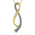 thumbnail image 3 of 0.47 ct Brilliant Round Cut Synthetic Blue Moissanite 14k Yellow Solid Gold Everyday Affordable Designer Necklace Pendant with 16" Chain, 3 of 6