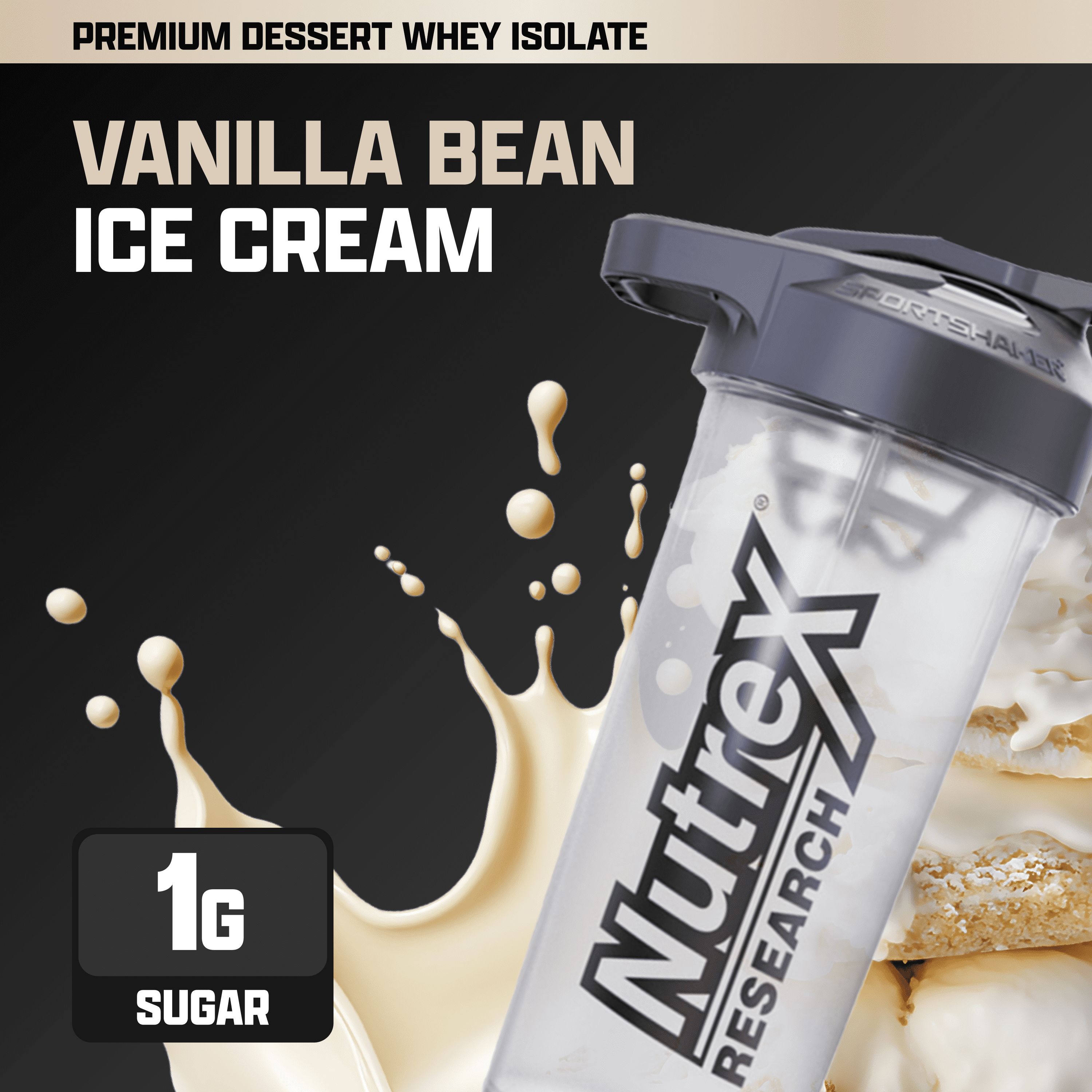 Nutrex Research IsoFit Vanilla Whey Isolate Protein Powder 100% Whey Protein Isolate | Muscle Recovery, Naturally High EAAs | Fast Absorbing, Easy Digestion | (Vanilla Bean Ice Cream, 30 Servings)