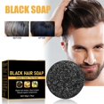thumbnail image 3 of Organic Black Hair Soap Bar, 50g/1.76oz Deep Clean Scalp Shampoo Bar, Natural Plant Ingredients Hair Care Soap for Improving Hair Condition, 3 of 8