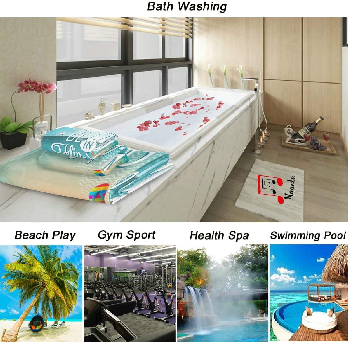 Large Microfibre Beach Bath Towel Sports vw or palm tree Lightweight 4 Design 