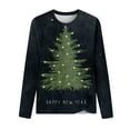 thumbnail image 3 of Babysbule Christmas Sweatshirts for Women Fashion Women's Christmas Printed Casual Loose Round Neck Long Sleeve T-shirt Tops Blouse, 3 of 4