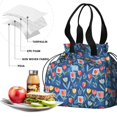 thumbnail image 4 of Pioneer Flower Floral Print Pattern Drawstring Lunch Bag Women - Drawstring Lunch Bag Insulated for Work Office - Stain-Resistant Large Lunchbags for Women with Multi-Pockets, 4 of 6