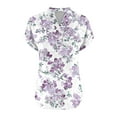 thumbnail image 5 of Shirts for Women under $10 Short Sleeve V-Neck Button Casual Printed Home T-shirt Blouses Blue L, 5 of 5
