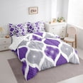 thumbnail image 2 of Homewish Purple Boho Spiral 7-Piece Twin Bedding,Abstract Geometric Bedding Comforter Set,Reversible, 2 of 8