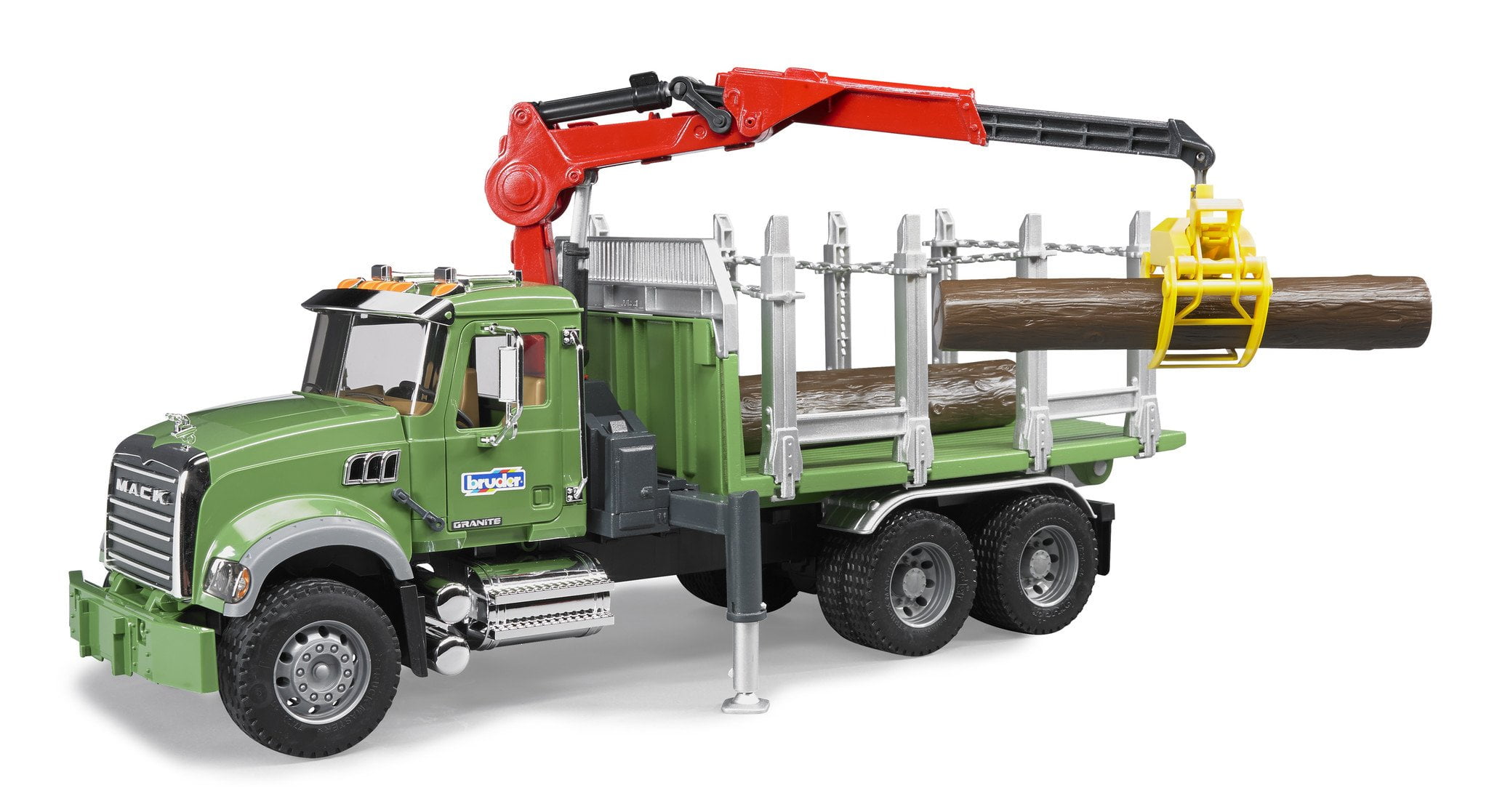 Bruder 02824 Forestry MACK Granite Timber Truck With 3 Trunks