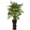 thumbnail image 2 of Nearly Natural 4' Areca Palm Artificial Plant with Bamboo Planter, Green, 2 of 4