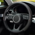 thumbnail image 3 of KAFEEK Steering Wheel Cover, Universal 15 inch, Microfiber Leather Viscose, Breathable, Anti-Slip,Warm in Winter and Cool in Summer, Black, 3 of 6