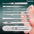 thumbnail image 2 of SPOCAX 7 Pcs Ingrown Toenail Tool Kit,Stainless Steel Pedicure Tools for Feet,Professional Nail Cleaner,Hang Nail Removal Tool, 2 of 6