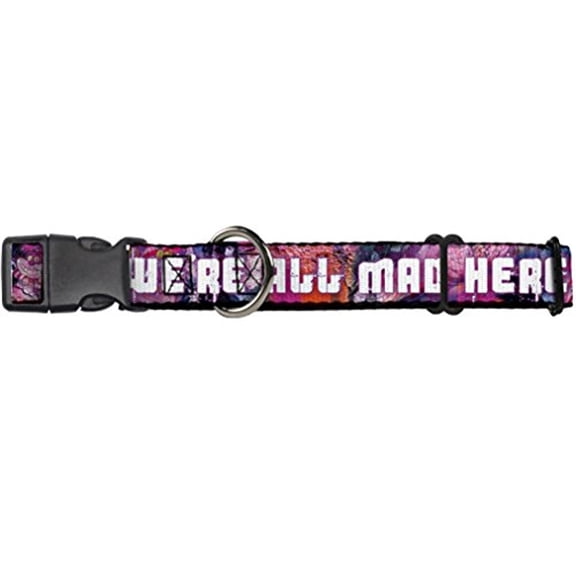 Buckle-Down Transparent Cheshire Cat Poses We'Re All Mad Here Disney Martingale Plastic Clip Collar