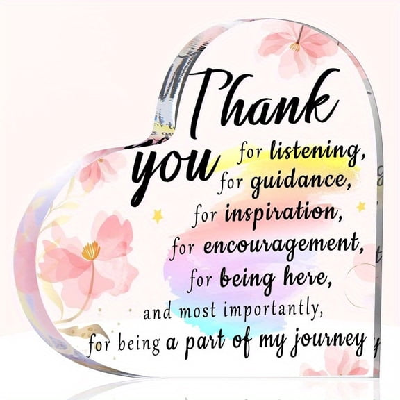 Appreciation Gift - Multicolor Acrylic Paperweight With Inspirational Message & Watercolor Floral Design - Ideal For Birthday, Graduation, Or Classroom Keepsake, Classroom Decorations For Teachers