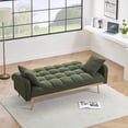 thumbnail image 4 of Cterwk 3 Seater Upholstered Fabric Loveseat Sofa with Wood Frame, 69 Inch Sofa Couch for Living Room, Bedroom, Office, Green, 4 of 8