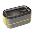 thumbnail image 3 of yuksok Double Layer Lunch Box Large Capacity Food Container for Office Home Camping Grey, 3 of 9