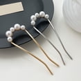 thumbnail image 7 of Soumake French Hair Fork Elegant Faux Pearl Anti-slip Long Thick Hair Updo Bun Metal U-Shaped Hair Pin Stick Women Girls Hair Accessories, 7 of 7