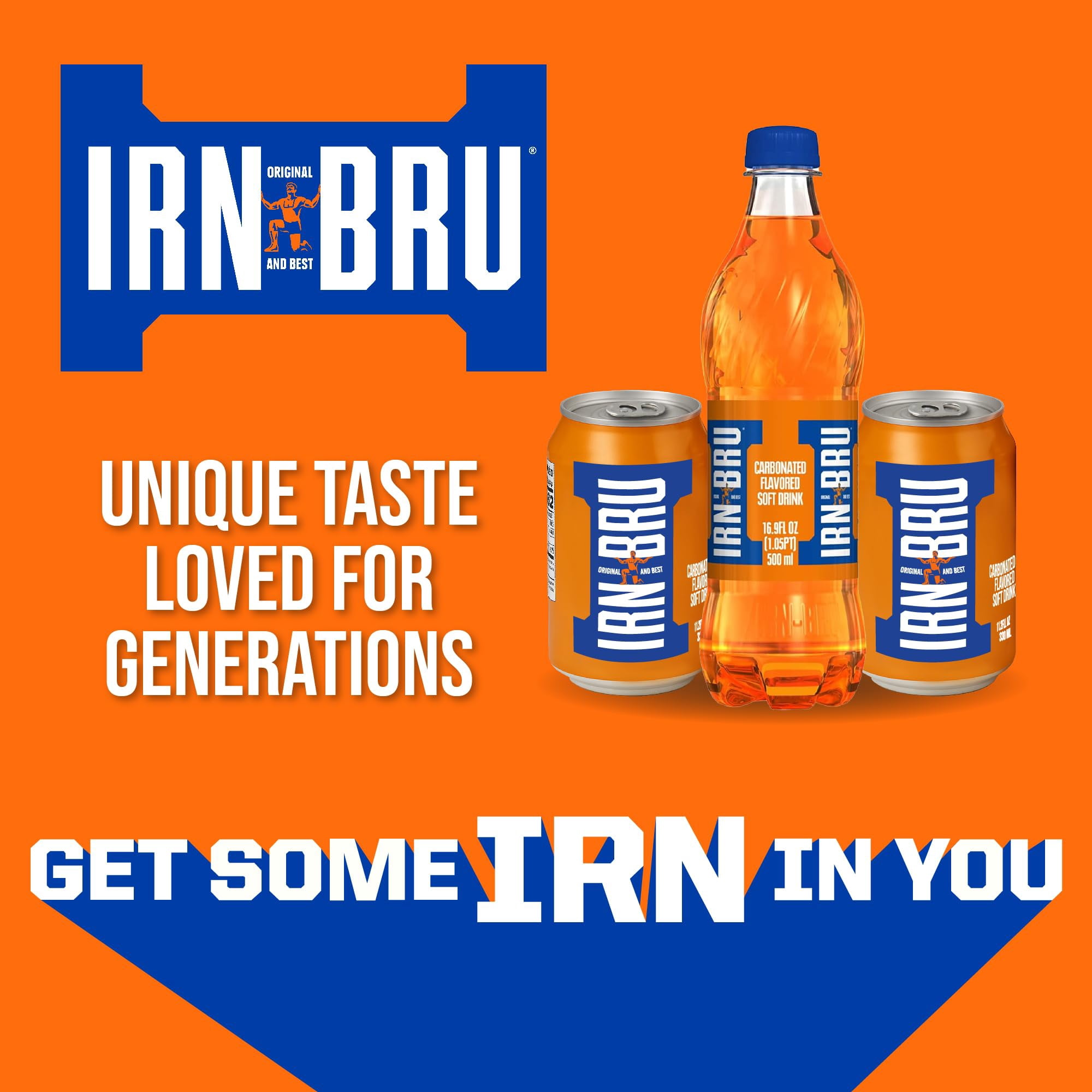 (Pack Of 12) Irn Bru Soda Barrs Irn Bru 500 Ml