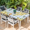 thumbnail image 2 of Forsythia Flowers Table Cloths for 6 Foot Rectangle Tables, Spring Yellow Floral Hummingbird Blue Plaid Patio Waterproof Elastic Fitted Tablecloths, Washable Rectangular Table Cover for Camping, 2 of 8