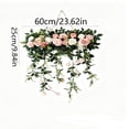 thumbnail image 3 of JHyouerji Artificial Rose Front Door Swag Wreath 24x10x1 Inch Pink All Season Farmhouse Hanging Floral Decor for Wedding Holiday, 3 of 8