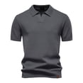 thumbnail image 1 of pstuiky camisetas de hombre, Suéter informal de manga corta con cuello vuelto, cómodo y liso para hombre camisas casuales para hombre l, 1 of 9