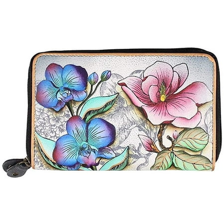 Anuschka - anuschka women's twin zip organizer wallet ffts, floral ...
