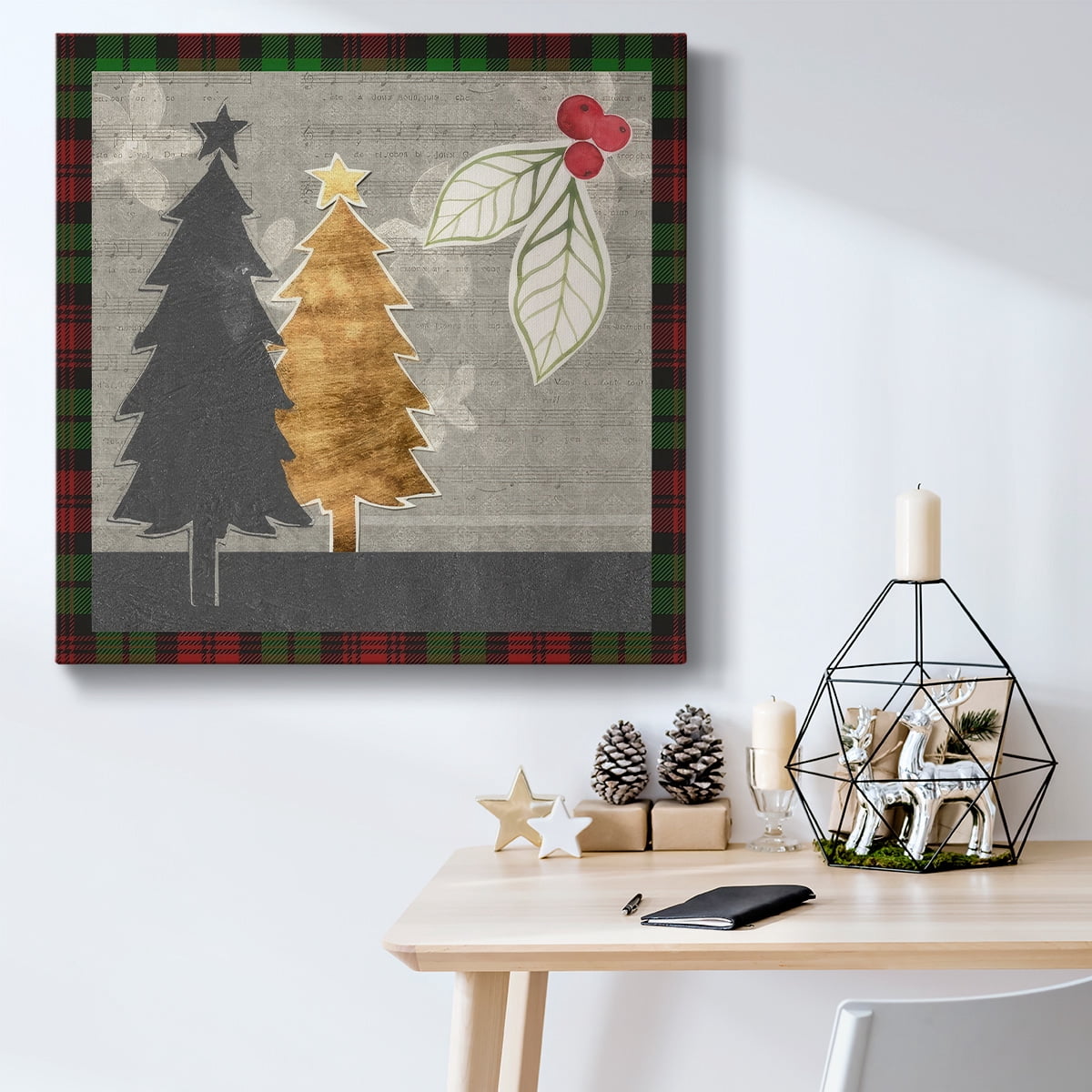 Collaged Christmas Collection C- Gallery Wrapped Canvas