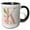 Black/White, variant on 3drose, Monogram Initial K Pink Rose Floral on Black and White Polka Dots, 11oz Two-tone Green Mug