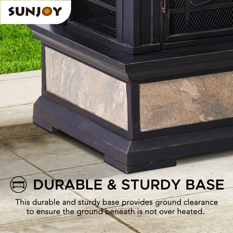 Sunjoy Cole Wood Burning Fireplace - Black Sunjoy Cole Wood Burning Fireplace - Black