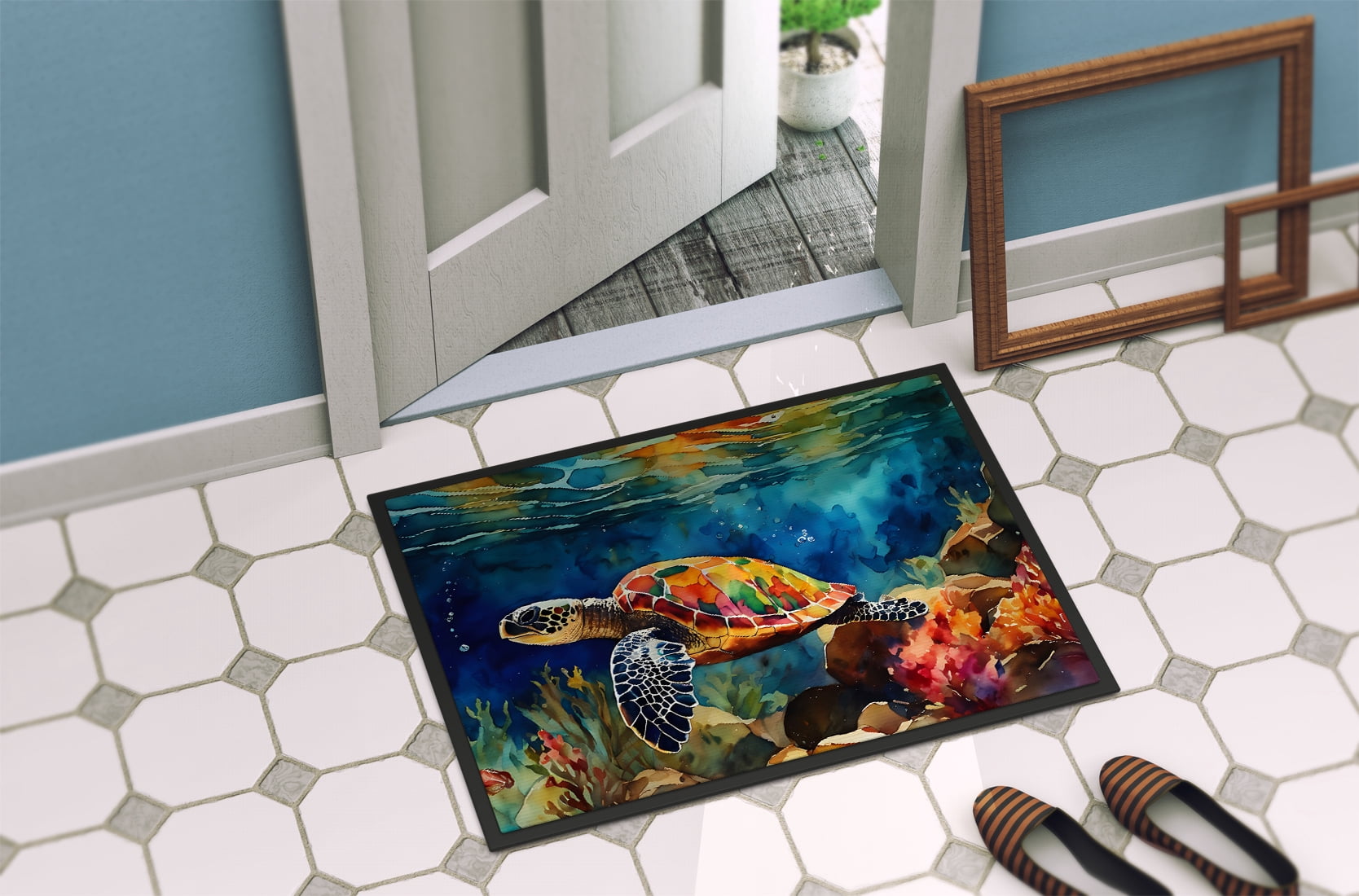 Carolines Treasures DAC2808MAT 18 x 27 in. Unisex Loggerhead Sea Turtle Doormat