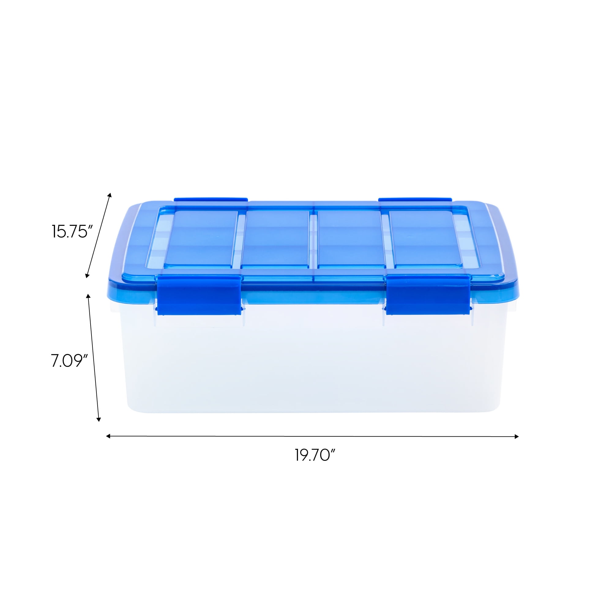 IRIS® Weathertight® Plastic Storage Container With Latch Lid, 18 3/4 x 17  3/4 x 23 5/8, Clear