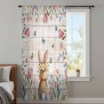 thumbnail image 3 of Easter Sheer Curtains 84 Inches Long, Spring Bunny Butterfly Botanical Wooden Grain Light Filering Curtains, Breathable Simi Curtain Privacy Drapes for Living Room Bedroom Window Treatment, 3 of 9