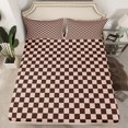 thumbnail image 2 of Erosebridal Checkered Gingham Sheet Set King, Colorful Bedding Sets King Size, Rectangle Geometry Decor, 4-Piece, 2 of 7