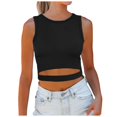 thumbnail image 1 of Toimothcn Tank Top For Women Summer Solid Color Crop Tops Sleeveless Racerback Crew Neck Stretchy Tank Top Suitable For Outdoor Activities, 1 of 8