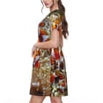 thumbnail image 2 of Rocae Cute Anemone Fish for Dresses Summer Casual Ruffle Short Sleeve Cute Crew Neck Flowy Dress with Pockets, 2 of 6