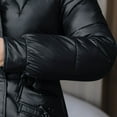 thumbnail image 7 of Fesfesfes Hoodie Coat for Women Hooded Zippers Solid Medium And Long Term Loose Long Sleeve Warm Blouse Coat Jackets On Sale, 7 of 7