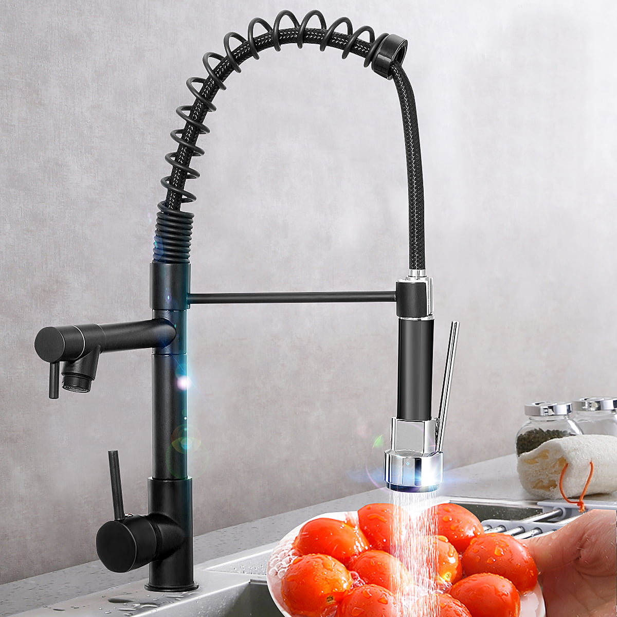 Kitchen Sink Faucet Contemporary Single Handle Stainless Steel Kitchen Black Stainless Steel Faucet Kitchen