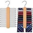 thumbnail image 1 of Uinicor Cintre à Cravates, Organiseur de Cravates en Bois Résistant à la Rouille avec 20 Crochets Pivotants, Rotation à 360 Degrés, Gain de Place, Idéal pour le Rangement dans le Placard, 1 of 7