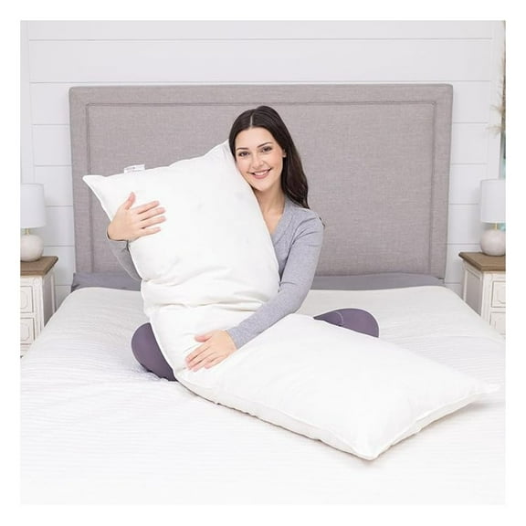 White Goose and Down Body Pillow – Pillows Size 20 Inches x 54 Inches