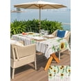 thumbnail image 6 of 60x120 Inch Outdoor Tablecloth with Umbrella Hole Zipper Rectangle Sunflower Rectangular Tablecloths Outside Waterproof Green Botanical Summer Spring Vintage Patio Table Cloth Cover for Picnic Party, 6 of 8