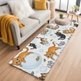 thumbnail image 2 of Cute Cats Runner Rugs 2x6 ft Black Orange Gray Cat Bubbles Fishes Cartoon Washable Hallway Rugs Non-Slip Floor Mats Absorbent Carpet Bedside Runners for Bedroom Kitchen Bathroom Laundry Room, 2 of 9