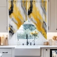 thumbnail image 4 of Abstract Stitching Swag Curtain Valance for Windows, Yellow Gary Blend Flow Window Treatments Short Swag Topper for Kitchen Windows Bathroom Bedroom, 36"x63", 4 of 8