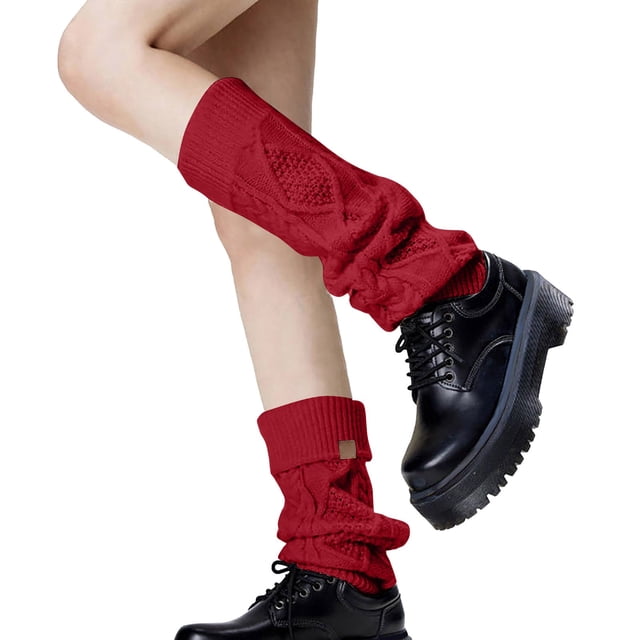 GDREDA Bas Bas Hiver Chaleur pour Femmes Confort Quotidien et Pieds Douillets Rouge, Taille Unique