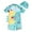 Light Blue, variant on WOYY Big Boys One-Piece Swimsuit Cartoon Short Sleeve Rash Guard Bathing Suit with Hat