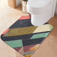 thumbnail image 2 of Yayeee Bath Rugs for Bathroom Floor Set of 2 Non Slip Fluffy Soft Absorbent Mat, Green Geometric, 2 of 7