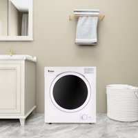 Portable Dryer, Portable Compact Laundry Dryer with Stainless Steel, Household Drum Clothes Dryer, Compact Laundry Dryer, Electric Portable Clothes Dryer for Apartment Dormitories Home, White, R1721