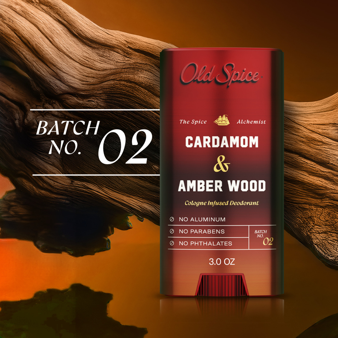 Old Spice Deodorant for Men, The Spice Alchemist Collection, Cardamom and Amber Wood, 3oz