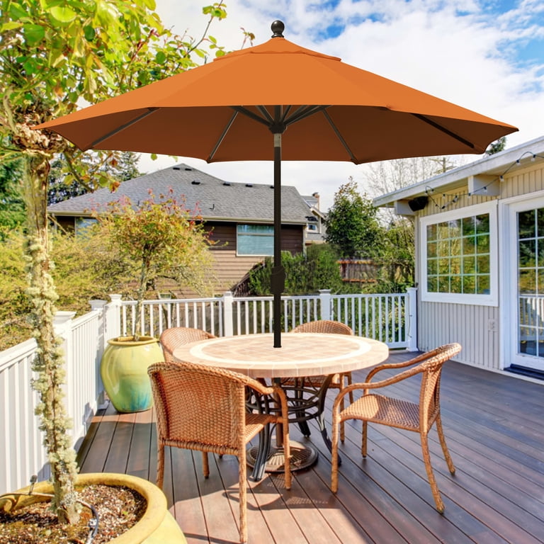 best patio umbrella replacement canopy Elite Outdoor Patio Umbrella 9FT Round Orange Replacement Canopy Cover, 8 Ribs (Canopy Only)