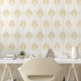 thumbnail image 3 of Ambesonne Vintage Peel & Stick Wallpaper for Home, Ornamental Tracery Dots, 13"x72", Earth Yellow White, 3 of 6
