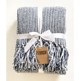 thumbnail image 2 of Fennco Styles Chenille Woven Striped Tassel Throw Blanket 50" W x 60" L - Navy Blue Soft Blanket for Bed, Couch, Sofa, Home, Office and Holidays Décor, 2 of 7