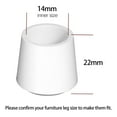 thumbnail image 4 of 4 PCS White Round Rubber Chair Leg Caps Tips, Vinyl Rubber End Kits, Soft Touch Table Feet Cover, Anti Slip Floor Protector, (22mm), 4 of 5