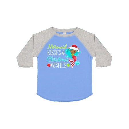

Inktastic Mermaid Kisses and Christmas Wishes with Seashells Gift Toddler Boy or Toddler Girl T-Shirt
